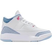 Jordan Air Jordan 3 Slip Resistant Mid top Children's Basketball Shoes White Blue Children Aged 3 7 Years Old HQ0783-101 28 white