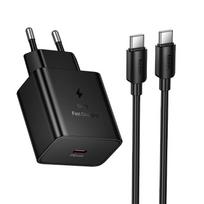 Įkroviklis Hoco N77 45W USB-C + USB-C to USB-C cable 1.0m juodas