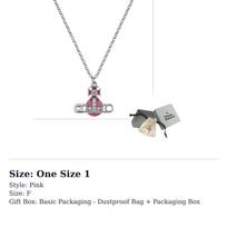 Vivienne Westwood Enamel Safety Pins Necklace Women's Silver/Vintage Pink 630203BU-02P639 One Size 1 rožinė