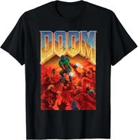 Doom 1993 Full Color Cover Art Retro Video Game T-Shirt Unisex T-Shirt XL red