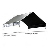 Vištidės stogo uždangalas, tvirtas, vėjui atsparus, vištoms 420D 220x145cm sidabras