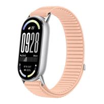 Breathable Strap for Xiaomi Mi Band 11 10 9 8 Accessories Sport Nylon Loop Replacement Bracelet Correa Smart Mi band 10 9 8 NFC Mi band 9-9 NFC rožinė