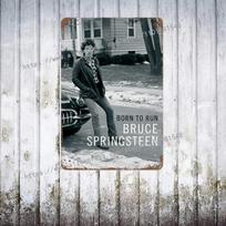Bruce Springsteen metalinis dekoras Plakatas Vintažinis skardinis ženklas Metalinis ženklas Dekoratyvinė plokštelė Pub Barui Vyriškam urvui Klubui Sienų dekoracija 20x30cm（7.8x11.8inch） black