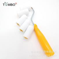 2-Inch Solvent-Resistant Latex Paint Roller Brush for Smooth Finish 5 sponge heads white