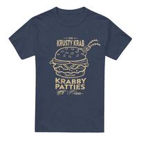 Spongebob Squarepants The Krusty Krab Shock Mono 100% Cotton T-shirt Mens Tees Top S-2XL, Navy Heather XL gray