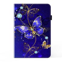 Suitable for Lenovo Tab M9 tablet leather case M10 cartoon painted flower card holder protective case P11 amazon kindle hd8 2016/2017 /2018/ 2019universal blue