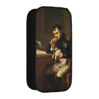 Cute Napoleon the Great Portrait Art Pencil Case Emperor Painting Pencilcases Pen Box Large Storage Bag School Zipper Stationery 21x10.5x5cm black