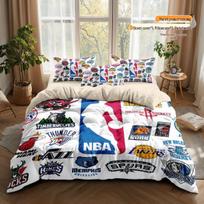 NBA krepšinio tema 4 dalių fliso patalynės komplektas - Rudens/Žiemos vienvietis bendrabučio stilius Milk Fleece Duvet Cover: 180x220cm