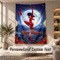 Miraculous Ladybug Tapestry, Personalized Custom Text, Wall Hanging Tapestry For Living Room Home Wall Decor 150cmx200cm