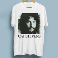 CAT STEVENS COLLECTION Singer White Men Girl Unisex Round Neck M black