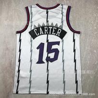 Retro NBA Basketball Jersey Toronto Raptors 1 McGrady 15 Carter Cotton Blend Unisex Sportswear Fall Winter Small white