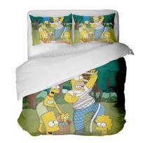Simpsonų Serija Dviejų Dalių 3D Skaitmeninė Spauda Trijų Dalių Patalynė quilt cover 135 * 200 * 1  2pcs gray