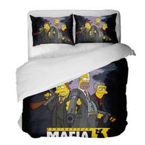 Simpsonų Serija Dviejų Dalių 3D Skaitmeninė Spauda Trijų Dalių Patalynė quilt cover 132 * 201 * 1  2pcs gray
