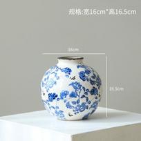 Ceramic Vase Blue and White Porcelain Gourd-shaped Teapot Flower Vase Flower Arrangement Accessories Chinese-style Retro Bottle white