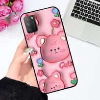 Skirta Xiaomi Poco M3 4G dėklas M2010J19CG Atsparus smūgiams minkštas silikoninis TPU telefono dėklas Poco M3 Pro 5G M2103K19PG Coque Funda Animacinis For Poco M3 pink