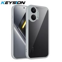 KEYSION Skaidrus dėklas Xiaomi POCO X8 Pro Max telefonui, minkštas silikonas+PC, HD skaidrus, paprastas, atsparus smūgiams, galinis dangtelis telefonui POCO X8 Pro for POCO X8 Pro Max pilka