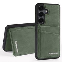 Kortelių lizdai Stovas Piniginė Dėklas Samsung S26 Ultra S25 Edge S24 S23 S22 Plus S21 FE A15 A16 A17 A34 A35 A36 A37 A54 A55 A56 A57 5G Kortelių Laikiklis Dangtelis For Samsung A57 5G žalia