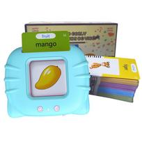 Montessori Educational Learning Talking Flash Cards Kid Electronic Audio Book Learn Kid English Words with 112 Cards Toys Beautiful Gift blue