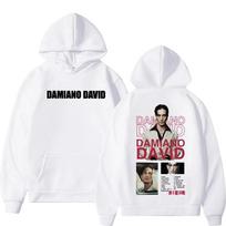 Men Women Fashion Long Sleeve Sweatshirt Singer DAMIANO DAVID Tour Graphic Hoodies Hip-hop Casual Loose Y2k Clothes 3XL white