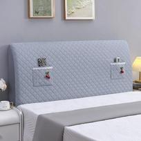 Full Package Headboard Hood Dust Proof Bedside Protective Cover Wooden Leather Bed Universal  Backrest Mat Easy Installation 120x62cm gray