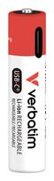 Verbatim 30250 USB-C Įkraunamos baterijos Li-ion AAA 500mAh (4 vnt pakuotėje)