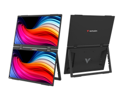 Verbatim 32403 Dual Nešiojamas monitorius 15.6'' × 2 IPS FHD 1920x1080 10ms 250cd/m2 60Hz, Juoda