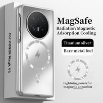 For Honor Magic V6 Magsafe belaidžio įkrovimo adsorbcinis dėklas For Honor Magic V5 V3 V2 Matinis berėmis plonas objektyvo apsauginis dangtelis Honor Magic Vs3 sidabras
