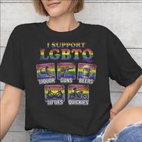 Juokingi I Support LGBTQ spausdinti marškinėliai unisex Unisex medvilniniai marškinėliai drabužiai XL gray