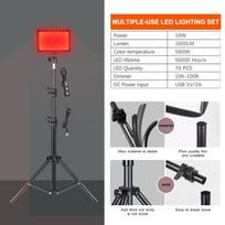 LED Photography Video Light Panel Lighting Photo Studio Lamp Kit With Tripod Stand Filters For Shoot Live Streaming Youbube 1PC gray