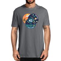 Unisex Cotton 42 The Answer To Life The Universe And Everything Funny Unisexs Designer Tshirts Harajuku Streetwear Unisex Tee L black