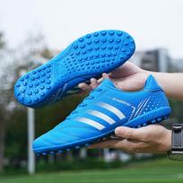 Children's Velcro Indoor Soccer Shoes - Primary School Training Cleats Size 36 blue