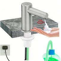 Automatinis jutiklinis muilo dozatorius Įmontuojamas virtuvės kriauklėje Vonios kambario stalviršyje USB prijungiamas Putų skysčio siurblys 2 režimai su 100 cm žarna gray