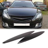 2Pcs Car Eyelids Eyebrows Headlights Covers Eyelash For Mazda 6 GH / Atenza 2008-2012 NONE juoda