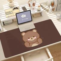 Kawaii Rudas Meškinas Pelės Padėkliukas Neslystantis Guminis Kraštas Užfiksuotas Storas Nešiojamojo Kompiuterio Žaidimų Stalo Kilimėlis 800x300x2mm gray