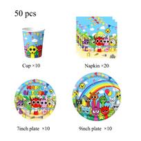 Sprunki Party Disposable Tableware Set Tablecloth Napkins Sticker Backdrop Pinata Stuffers Birthday Party Decorations Supplies Other blue