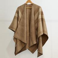 Moterų vilnos mišinio dvipusis skara-apsiaustas su klasikiniu languotu šiltas elegantiškas apklotas žiemai 140cm x 140cm brown