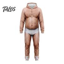 Fall Fashion Holiday Dress Men 3D Ugly Onesie, Adult Christmas Halloween Costume, Oktoberfest Funny Belly Print Creative Graphic Jumpsuit Romper, Long M A beige