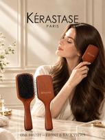 Kerastase Wooden air cushion hair comb with gift box, natural wood scalp massage haircut comb, high-end hair care accessories gifts brown