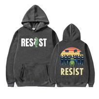 Portland Frog Protest Anti ICE Resist Funny Meme Hoodies Unisex Fashion Trend High Street Sweatshirts Casual Fleece Loose Hooded XXXL