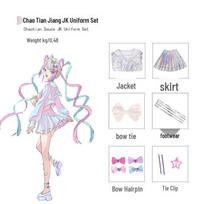 Streamer merginos Cosplay sijonai - Super Ten-Chan Anime vaidmenų žaidimo kostiumas M white