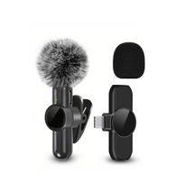 K61 Wireless Lavalier Microphone, Mini Microphone, Suitable for Mobile Live Streaming, Video Recording and Recording