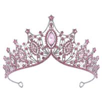Baroque Queen Tiaras and Crowns Rhinestone Diadem for Bridal Princess Wedding Crown Hair Jewelry Party Birthday Accessories gray
