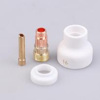 4Pcs Tig Welding 1.6/2.4/3.2Mm White Ceramic Nozzle Alumina Cup Kit Torches Wp17 18 26 Stubby Collets Body Gas Lens Set 2.4mm