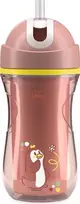 Terminis puodelis su šiaudeliu Chicco Sport Cup, rožinis, 266 ml