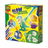 Dinozaurų dekoravimo rinkinys SES Creative Blow Airbrush Pens – Dinosaurs