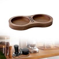 Walnut Wood Coffee Tamper Station Professional Non-Slip Bottom Coffee Tamper Storage Base Multi-functional Stable brown