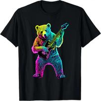 Bear Playing Guitar - Guitar Player T-Shirt XXXXXL blue