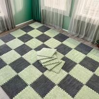 30x30cm EVA Foam Plush Interlocking Floor Mat Soft Carpet Tiles Play Mat Non-Slip Puzzle Rug for Home Living Room 10Pcs