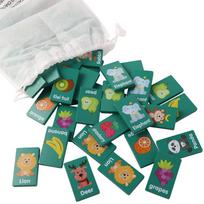 Wooden Memory Solitaire Matching Mahjong Game Fruit Animal Early Educational Family Board Game Flip To Win Interactive balta