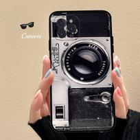 Retro Vintage Camera Phone Case For iPhone 17 16 15 14 11 12 13 Mini Pro XS Max Plus Funda Shell iPhone 15 pro gray